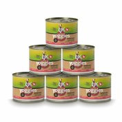 Balenie 6x200g  Yoggies hydinová konzerva s ovsenými vločkami a zeleninou