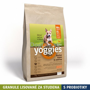 90g Vzorka Yoggies Active kačica a zverina, granule lisované za studena s probiotikami Veľkosť granúl STANDARD