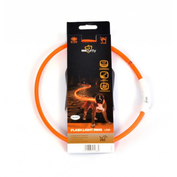 Obojok DUVO+ LED Svietiaci dog oranžový nylonový 65 cm