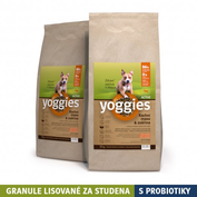 30kg, Yoggies Active kačica a zverina, granule lisované za studena s probiotikami  (2x15kg)